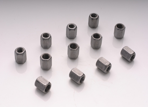 Hexagonal double threaded nuts